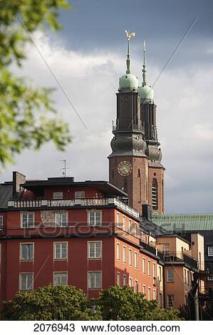 Church building with two towers; stockholm sweden View Large Photo Image Stock Image - Church building with two towers; stockholm sweden. Fotosearch