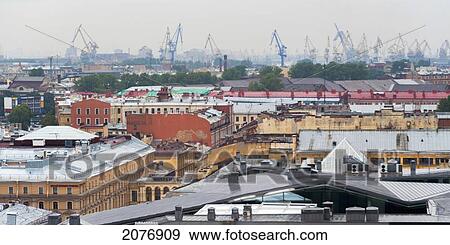 Cityscape with many cranes in the distance; st. petersburg russia View Large Photo Image Stock Photo - Cityscape with many cranes in the distance; st. petersburg russia. Fotosearch