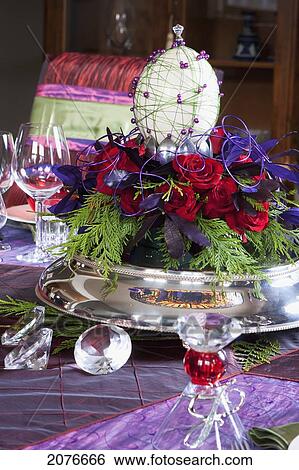 Close up of decorative christmas table setting with centrepiece; calgary alberta canada View Large Photo Image Stock Photograph - Close up of decorative christmas table setting with centrepiece; calgary alberta canada. Fotosearch