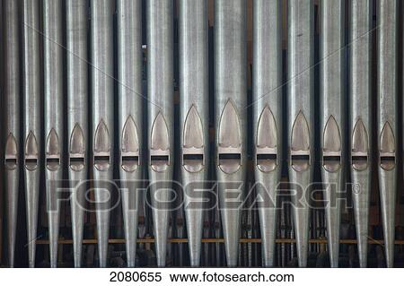 Stock Photography - Close up of pipes on a pipe organ; howick northumberland england. Fotosearch