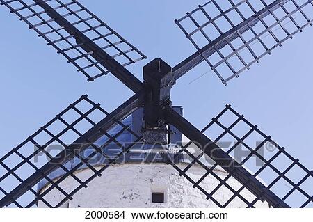 Closeup Of A Windmill; Urda Toledo Province La Mancha Spain View Large Photo Image Picture - Closeup Of A Windmill; Urda Toledo Province La Mancha Spain. Fotosearch