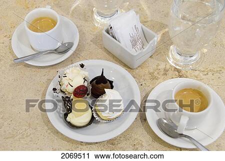 Stock Image - Coffee And Desserts; Mendoza Argentina. Fotosearch