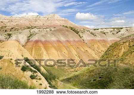 Colorful Hills In Badlands National Park; South Dakota United States Of America View Large Photo Image Stock Photo - Colorful Hills In Badlands National Park; South Dakota United States Of America. Fotosearch