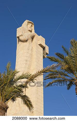 Stock Image - Columbus monument sculpted by gertrude v. whitney at punta del sebo near huelva; huelva province andalusia spain. Fotosearch
