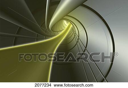 Computer generated strands coming from a tunnel in yellow and grey View Large Photo Image Picture - Computer generated strands coming from a tunnel in yellow and grey. Fotosearch