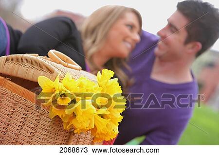 Couples Having A Picnic With Daffodils In The Foreground; Portland Oregon United States Of America View Large Photo Image Stock Image - Couples Having A Picnic With Daffodils In The Foreground; Portland Oregon United States Of America. Fotosearch