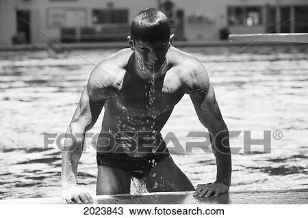 Diver Pulling Himself Out Of The Pool With Water Dripping Off Him; Portland Oregon United States Of America View Large Photo Image Stock Image - Diver Pulling Himself Out Of The Pool With Water Dripping Off Him; Portland Oregon United States Of America. Fotosearch