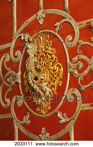 Stock Image - Door Handle On St. Nicholas Church In Stare Mesto; Prague Hlavni Mesto Praha Czech Republic. Fotosearch