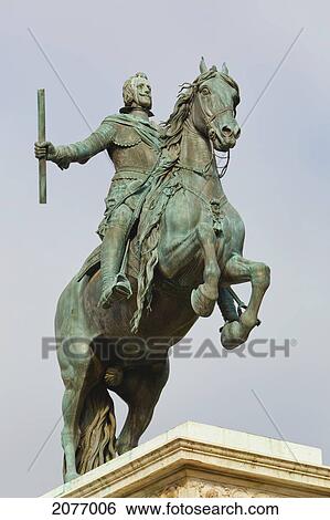 Equestrian statue of philip iv by pietro tacca in plaza de oriente; madrid spain View Large Photo Image Stock Photograph - Equestrian statue of philip iv by pietro tacca in plaza de oriente; madrid spain. Fotosearch