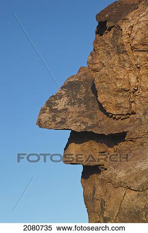 Stock Photography - Face-like rock formation in cabo de gata-nijar natural park; almeria province spain. Fotosearch
