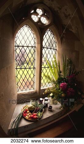Picture - Food Items On A Plate For Harvest Festival; Kelso Scottish Borders Scotland. Fotosearch