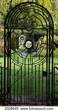 Stock Photo - Gate To The Gardens At Clare College University Of Cambridge; Cambridge England. Fotosearch