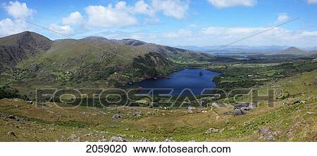 Glanmore Lake From Healy Pass Near Lauragh; County Kerry Ireland View Large Photo Image Stock Image - Glanmore Lake From Healy Pass Near Lauragh; County Kerry Ireland. Fotosearch