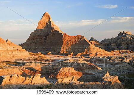 Stock Photo - Golden Sunrise On Badlands National Park; South Dakota United States Of America. Fotosearch