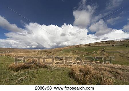 Grass fields and rolling hills; swaledale england View Large Photo Image Stock Photo - Grass fields and rolling hills; swaledale england. Fotosearch