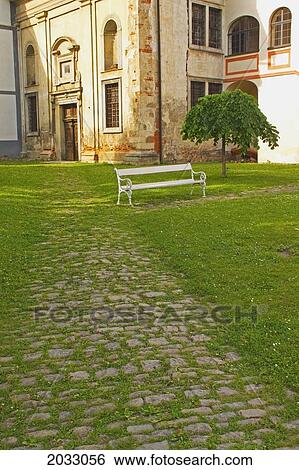 Grass Path Leading To An Old Church; Cesky Krumlov Jihocesky Czech Republic View Large Photo Image Stock Photograph - Grass Path Leading To An Old Church; Cesky Krumlov Jihocesky Czech Republic. Fotosearch