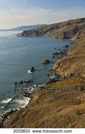Hills Along The Coastline; San Francisco California United States Of America View Large Photo Image Stock Image - Hills Along The Coastline; San Francisco California United States Of America. Fotosearch