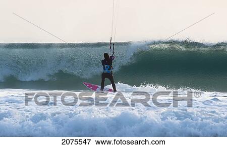 Kitesurfing; Tarifa Cadiz Andalusia Spain View Large Photo Image Stock Photo - Kitesurfing; Tarifa Cadiz Andalusia Spain. Fotosearch