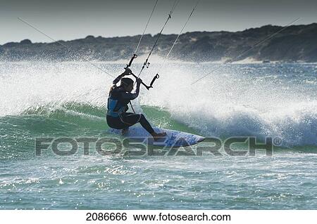 Kitesurfing; tarifa cadiz andalusia spain View Large Photo Image Stock Photograph - Kitesurfing; tarifa cadiz andalusia spain. Fotosearch