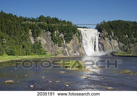 Montmorency Falls; Quebec Canada View Large Photo Image Stock Image - Montmorency Falls; Quebec Canada. Fotosearch