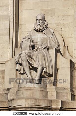 Monument To Cervantes In Plaza De Espana Statue Of Miguel De Cervantes; Madrid Spain View Large Photo Image Stock Photograph - Monument To Cervantes In Plaza De Espana Statue Of Miguel De Cervantes; Madrid Spain. Fotosearch
