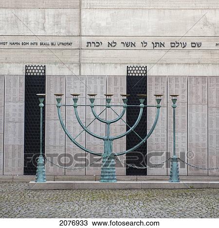 Stock Image - Nine-branched candelabrum at the great synagogue of stockholm; stockholm sweden. Fotosearch