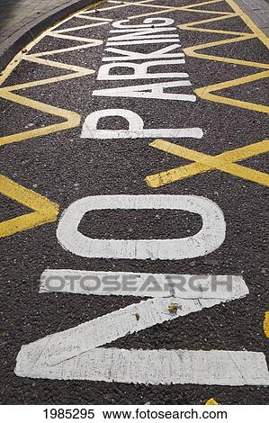 No Parking Area Marked With Jagged Yellow Lines On Road; Cork County Cork Republic Of Ireland View Large Photo Image Stock Photography - No Parking Area Marked With Jagged Yellow Lines On Road; Cork County Cork Republic Of Ireland. Fotosearch