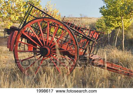 Old Red Farm Cart Near Nuevalos; Zaragoza Province Aragon Spain View Large Photo Image Stock Photo - Old Red Farm Cart Near Nuevalos; Zaragoza Province Aragon Spain. Fotosearch