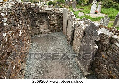 Old Tombstones Inside The Ruins Of A Building; Ireland View Large Photo Image Stock Image - Old Tombstones Inside The Ruins Of A Building; Ireland. Fotosearch