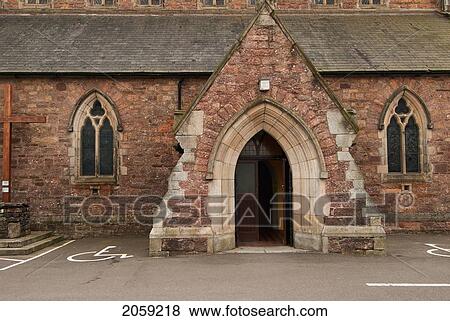Open Door At The Front Of A Church; Ireland View Large Photo Image Stock Photo - Open Door At The Front Of A Church; Ireland. Fotosearch