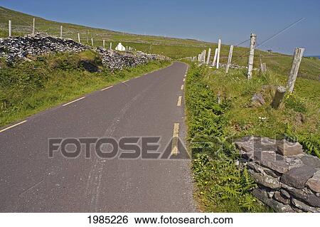 Stock Photograph - Open Road On Slea Head On The Dingle Peninsula; County Kerry Ireland. Fotosearch