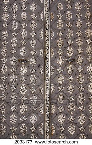 Stock Photo - Ornate Detailed Door In Mala Strana District; Prague Hlavni Mesto Praha Czech Republic. Fotosearch