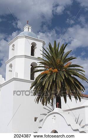Palm Tree With A White Church Steeple; Oceanside California United States Of America View Large Photo Image Stock Photo - Palm Tree With A White Church Steeple; Oceanside California United States Of America. Fotosearch