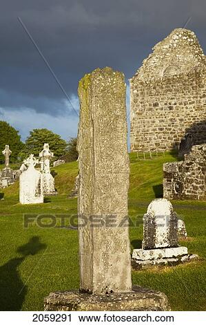 Part Of An Old High Cross Tombstone; Clonmacnoise County Offaly Ireland View Large Photo Image Stock Image - Part Of An Old High Cross Tombstone; Clonmacnoise County Offaly Ireland. Fotosearch