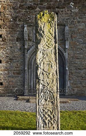 Part Of An Old High Cross Tombstone; Clonmacnoise County Offaly Ireland View Large Photo Image Stock Image - Part Of An Old High Cross Tombstone; Clonmacnoise County Offaly Ireland. Fotosearch