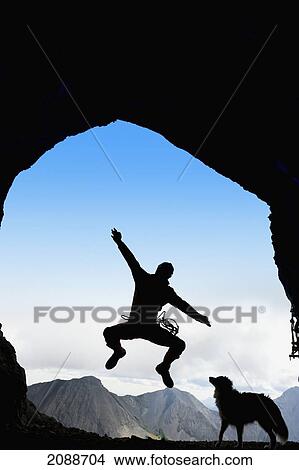 Participant's silhouette at a cave rescue; blairmore alberta canada View Large Photo Image Picture - Participant's silhouette at a cave rescue; blairmore alberta canada. Fotosearch