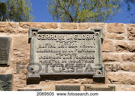 Plaque Commemorating Rufino Ortega On The Cerro De La Gloria; Mendoza Argentina View Large Photo Image Stock Photography - Plaque Commemorating Rufino Ortega On The Cerro De La Gloria; Mendoza Argentina. Fotosearch