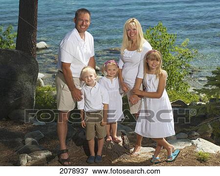 Portrait of a family of five; lake tahoe california united states of america View Large Photo Image Stock Photo - Portrait of a family of five; lake tahoe california united states of america. Fotosearch