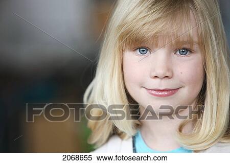 Portrait Of A Girl With Blond Hair And Blue Eyes; Troutdale Oregon United States Of America View Large Photo Image Stock Photography - Portrait Of A Girl With Blond Hair And Blue Eyes; Troutdale Oregon United States Of America. Fotosearch