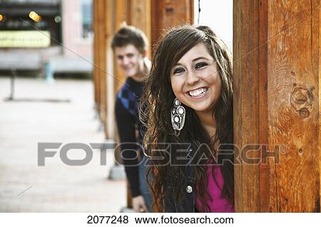 Portrait of a young couple; bellingham washington united states of america View Large Photo Image Stock Photo - Portrait of a young couple; bellingham washington united states of america. Fotosearch
