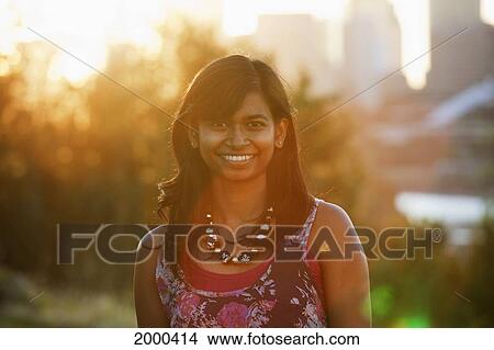 Picture - Portrait Of A Young East Indian Woman; Edmonton Alberta Canada. Fotosearch