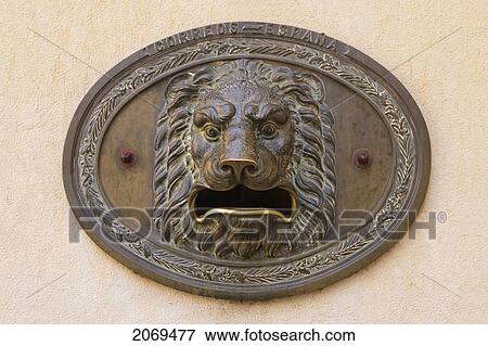 Post Box With A Lion's Open Mouth; Cuenca Castile La Mancha Spain View Large Photo Image Stock Photo - Post Box With A Lion's Open Mouth; Cuenca Castile La Mancha Spain. Fotosearch