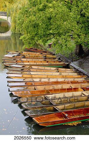 Punts On The River Cam; Cambridge England View Large Photo Image Stock Image - Punts On The River Cam; Cambridge England. Fotosearch