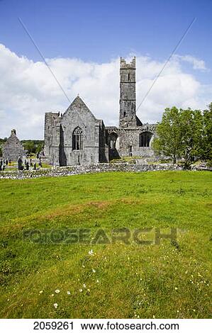 Stock Image - Quin Abbey; Quin County Clare Ireland. Fotosearch