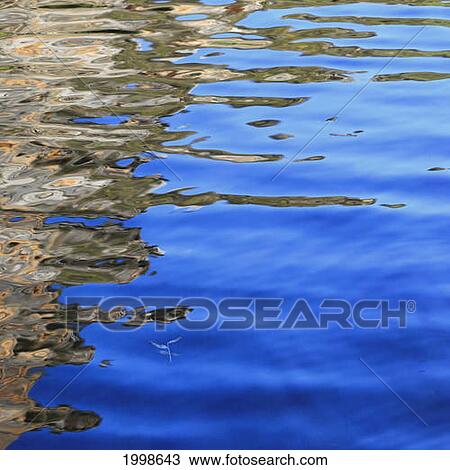 Stock Image - Reflections In Water; Zaragoza Province Aragon Spain. Fotosearch