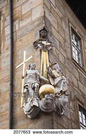 Religious sculpture on the corner of an old building; bamberg bavaria germany View Large Photo Image Stock Image - Religious sculpture on the corner of an old building; bamberg bavaria germany. Fotosearch