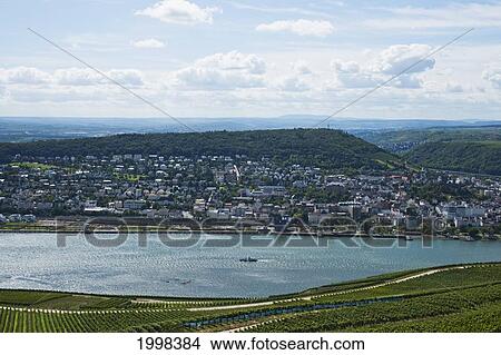 Picture - Rhein River Looking Towards Bingen; Bingen Am Rhein Rheingau-Taunus-Kreis Germany. Fotosearch