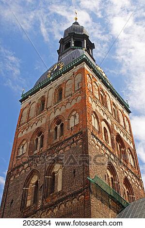 Picture - Riga Cathedral Tower; Riga Latvia. Fotosearch
