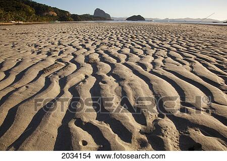 Rippled Sand On The Beach; Corong Corong Bacuit Archipelago Palawan Philippines View Large Photo Image Picture - Rippled Sand On The Beach; Corong Corong Bacuit Archipelago Palawan Philippines. Fotosearch