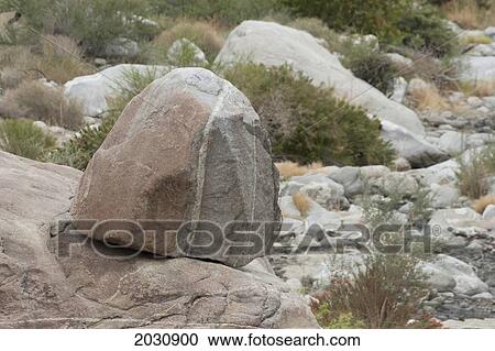 Rounded Rock On Top Of Boulder In The Desert With Green Shrubs In The Background; Palm Springs California United States Of America View Large Photo Image Stock Image - Rounded Rock On Top Of Boulder In The Desert With Green Shrubs In The Background; Palm Springs California United States Of America. Fotosearch